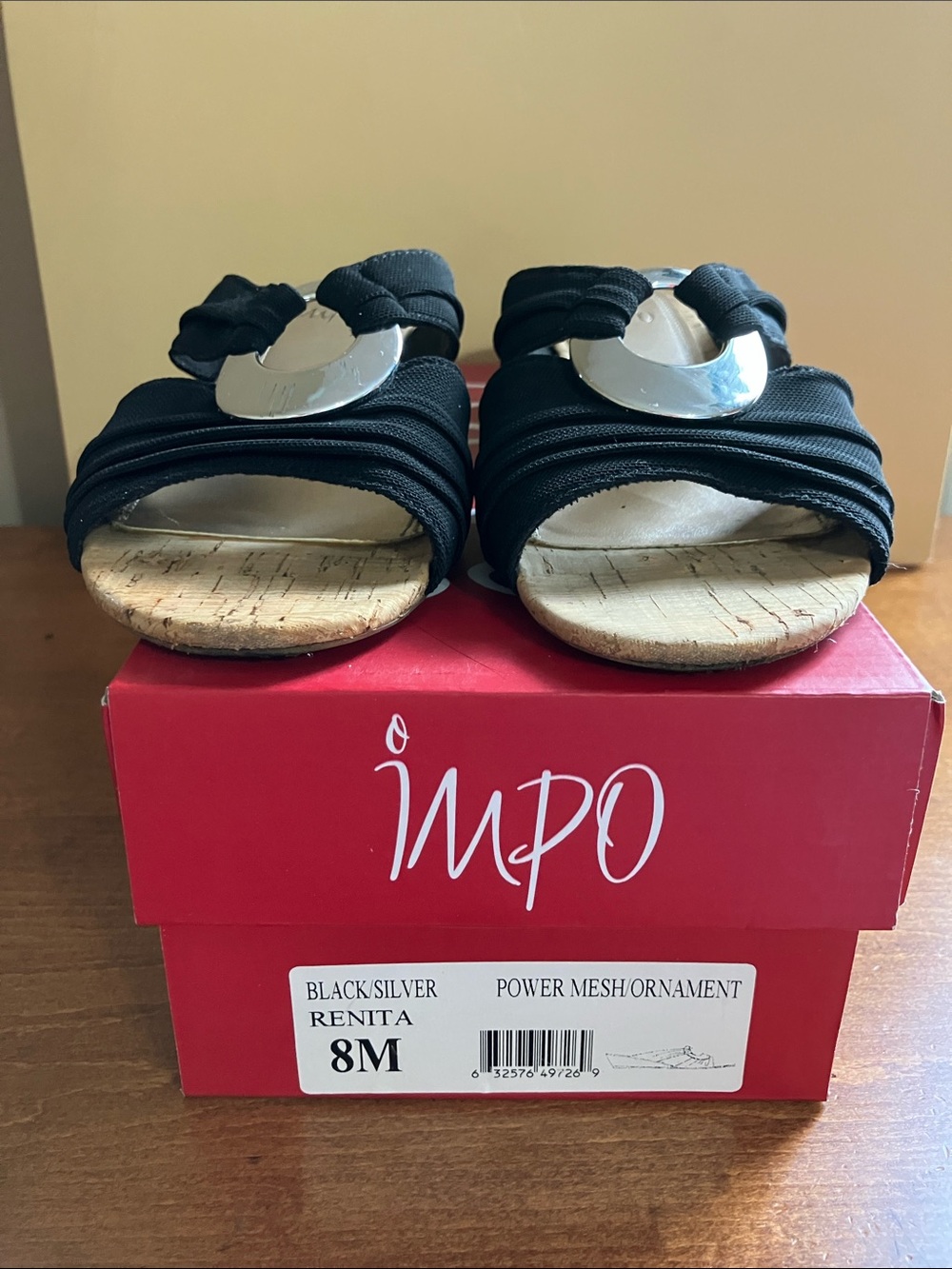 Impo Black Sandals with Silver Accent